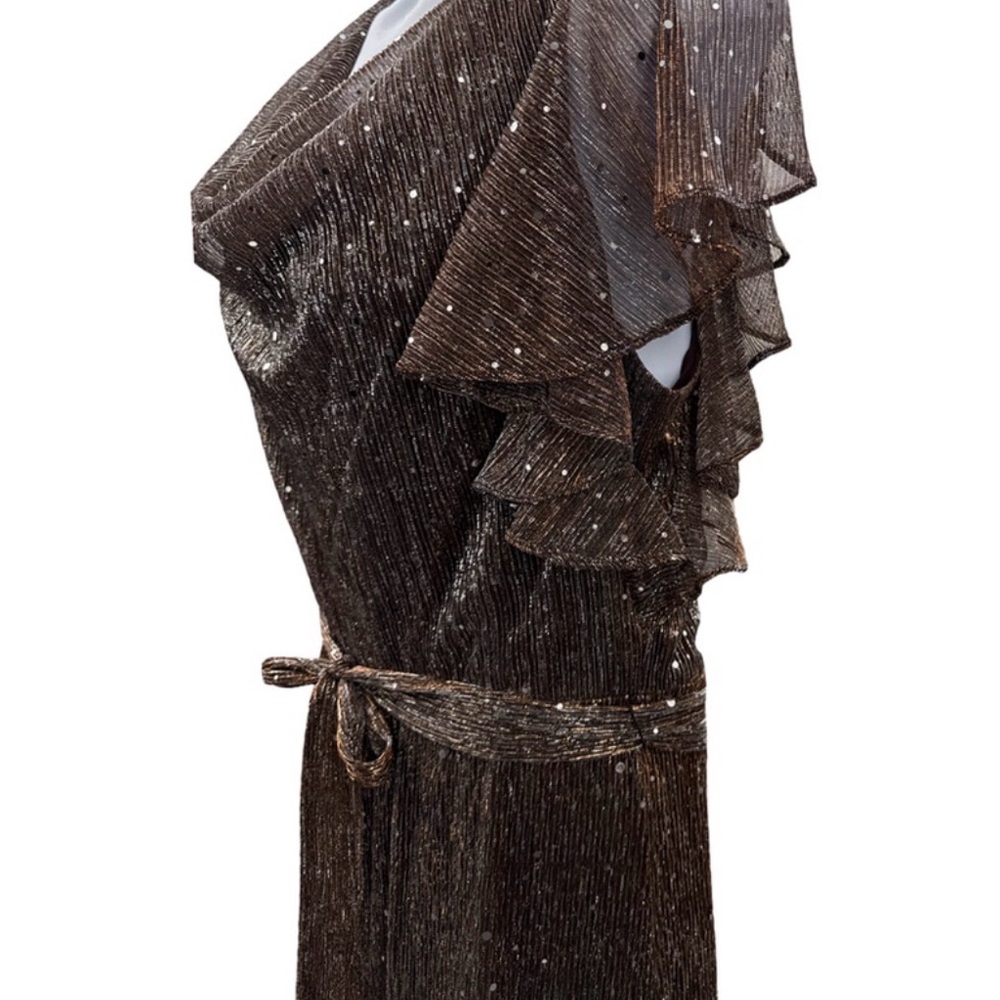 Maison Tara Metallic Copper Sequin Jumpsuit - Picture 2 of 6
